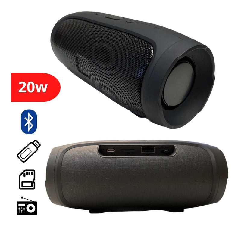 Caixa  De Som Portátil FM Bluetooth  Cartão SD Alto Falante 20w