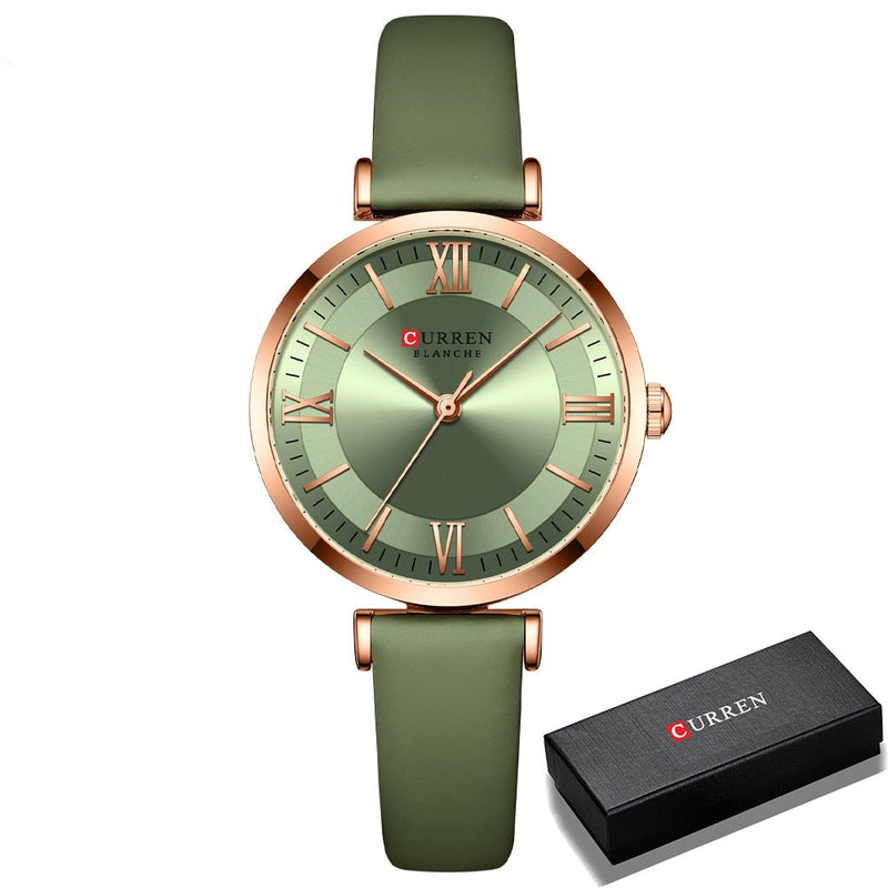 Relógio Feminino Curren Quartzo Green Dial