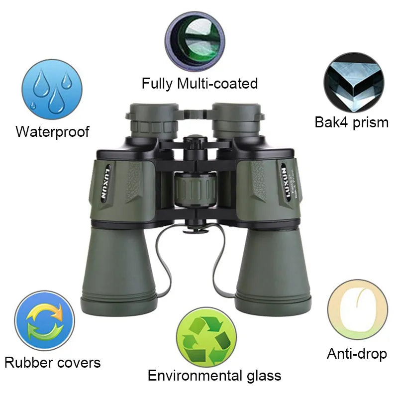 Telescópio Óptico Binocular 20x50 Militar Caça ao Ar Livre