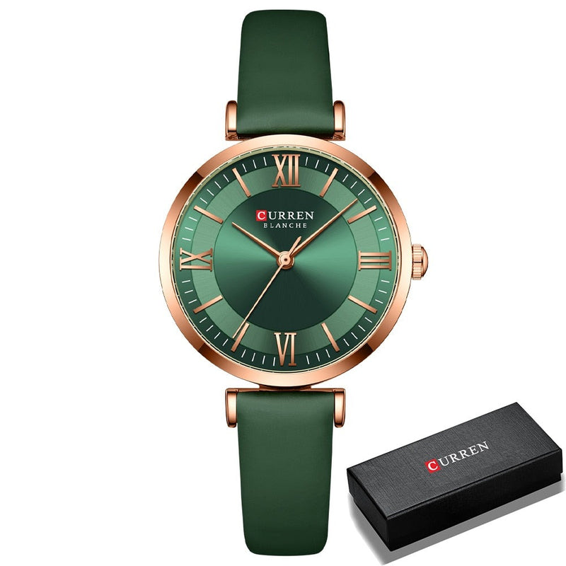 Relógio Feminino Curren Quartzo Green Dial