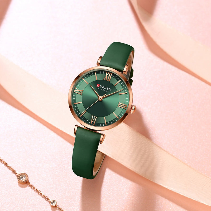 Relógio Feminino Curren Quartzo Green Dial