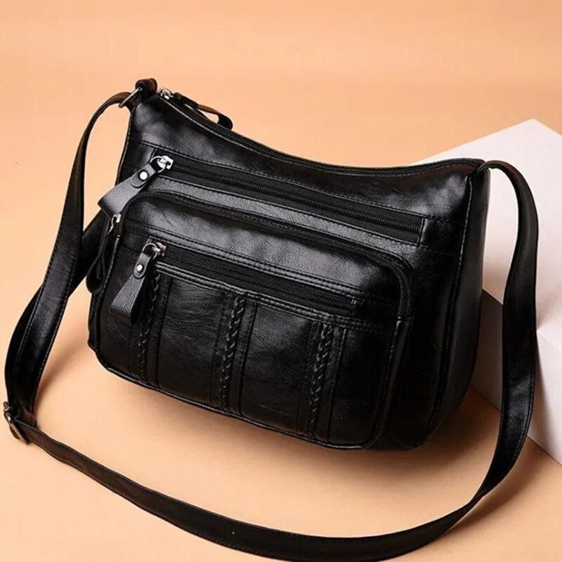 Nova Bolsa Feminina Casual Couro Macio PU