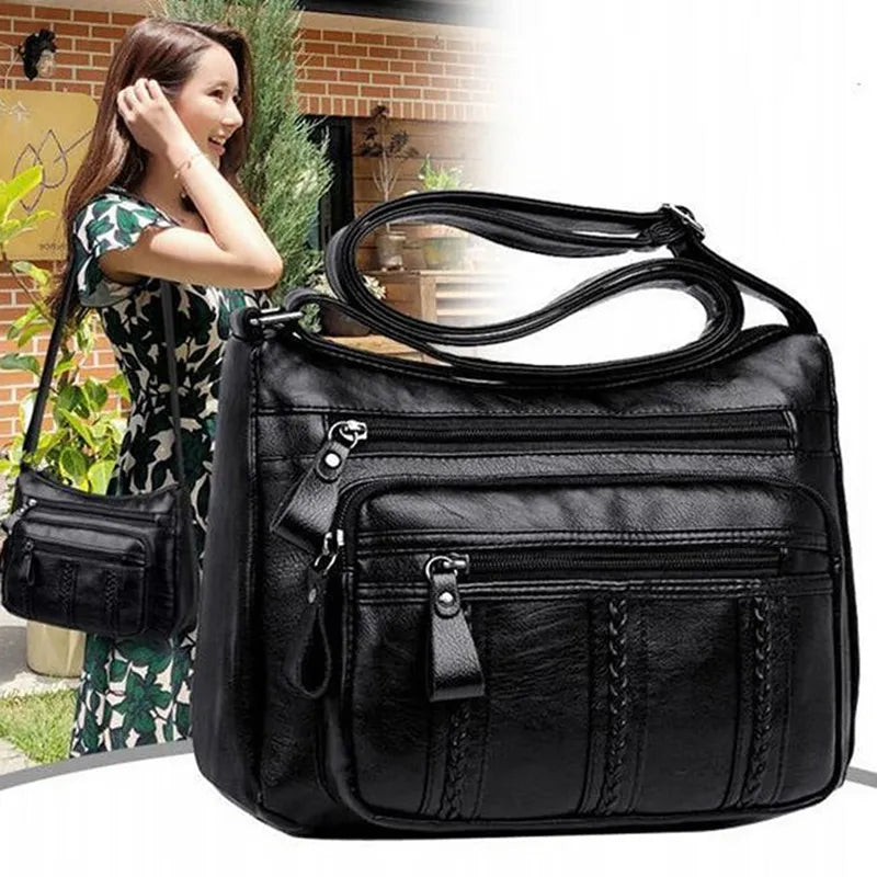 Nova Bolsa Feminina Casual Couro Macio PU