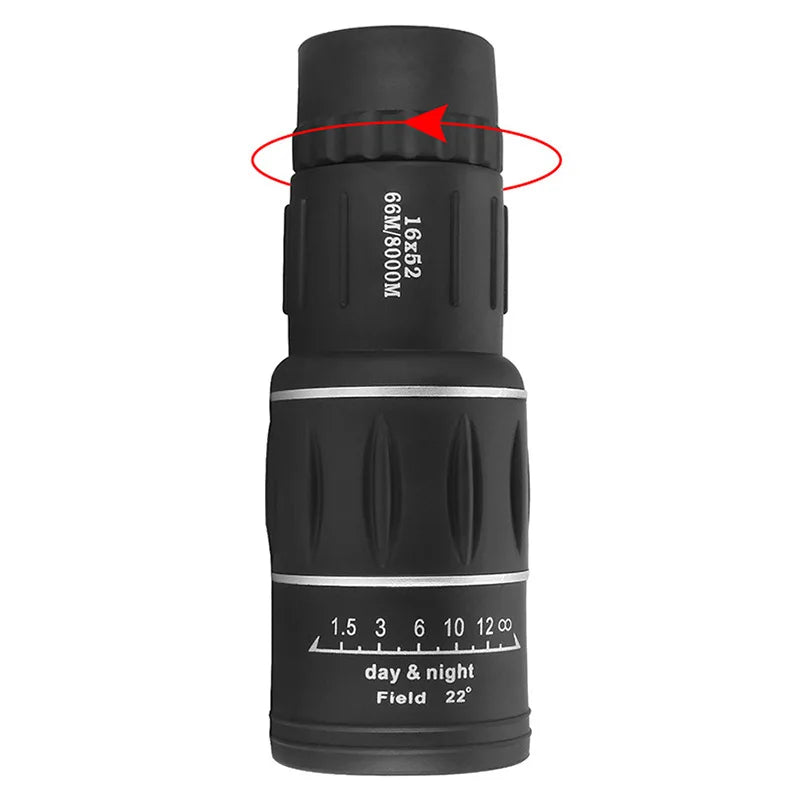 Poderoso Telescópio Monocular HD 16x52 Foco Duplo