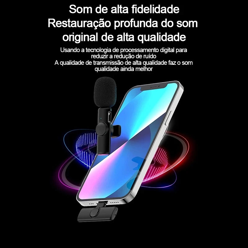 Microfone de Lapela Profissional Iphone Ipad Laptop Android