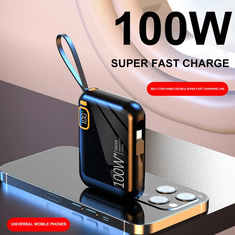 Mini Power Bank Xiaomi Pd 100w 30000 mah  - Carregador  Duas Vias Usb Iphone Samsung