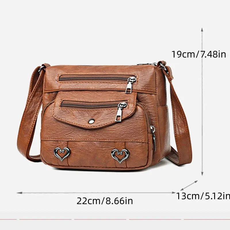 Bolsa Ombro Feminina Couro Macio Leve  - Estilo Vintage