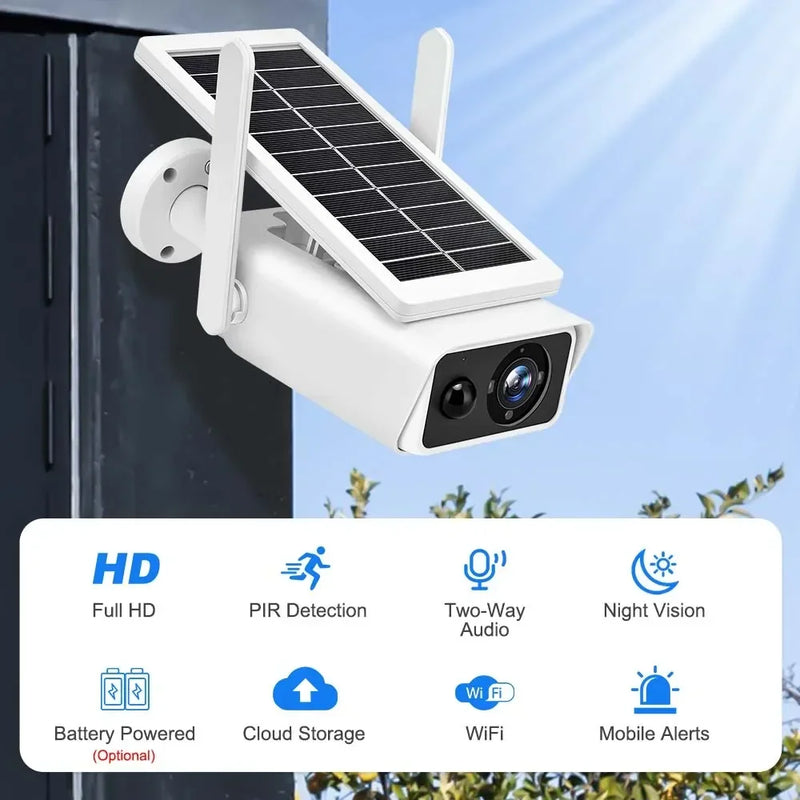 Câmera Solar Vigilância Sem Fio 4MP Wifi  Ar livre 100 ° Visão Ampla