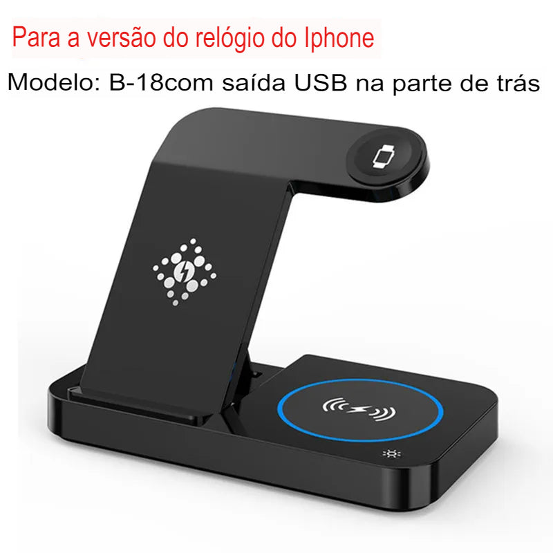 Carregador Dobrável para Iphone, Samsung Galaxy e Watch – 30w 4 em 1