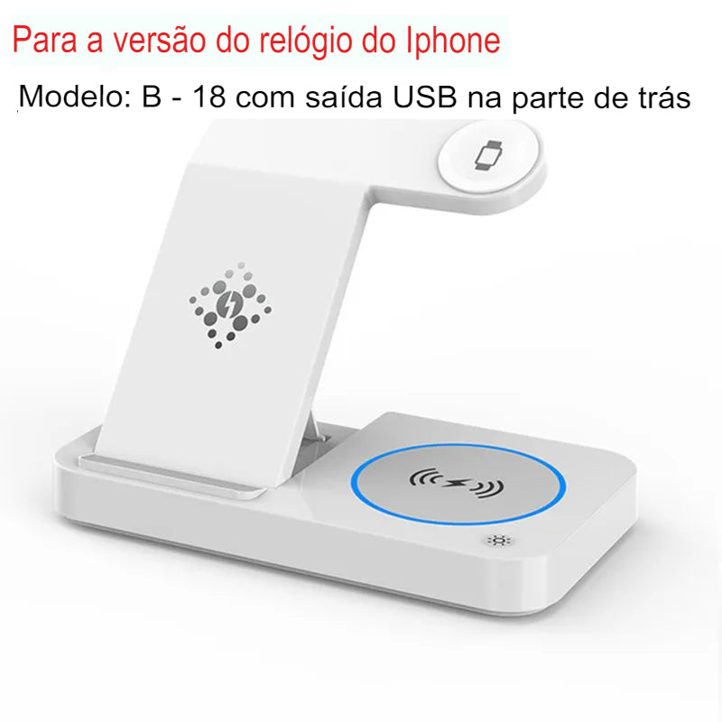 Carregador Dobrável para Iphone, Samsung Galaxy e Watch – 30w 4 em 1