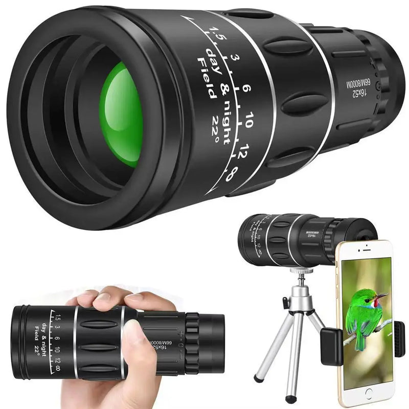 Poderoso Telescópio Monocular HD 16x52 Foco Duplo